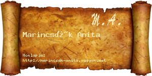 Marincsák Anita névjegykártya